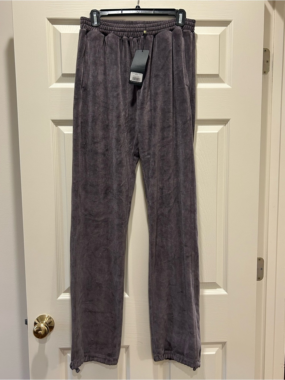 Suzi Kondi Women's Plush Track Pants in Charcoal Gray